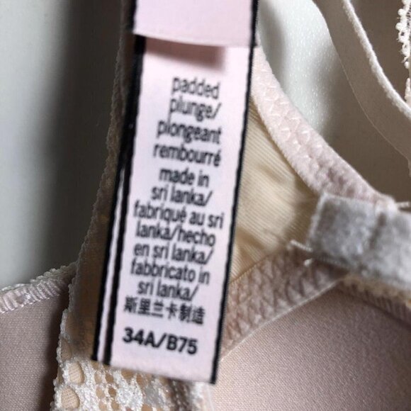 Victoria's Secret Underwire Bra Blue and Beige RN54867 Size 34A #4113-8 - Picture 6 of 7